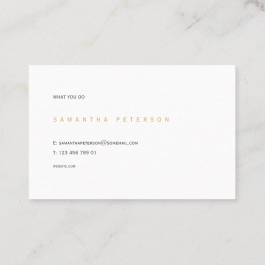 Schot-your-colour, gold-paint splash visitekaartje (Achterkant)