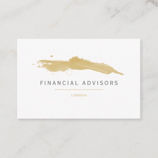 Schot-your-colour, gold-paint splash visitekaartje (Voorkant)