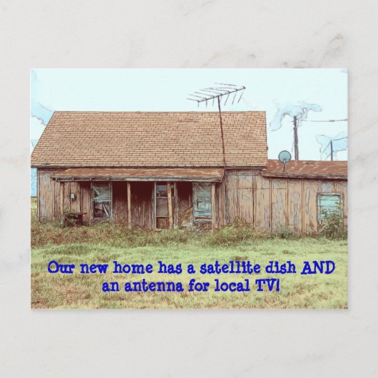 Schotel en antenne! - Grappige adreswijziging Aankondigingskaart (Voorkant)