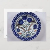 Schotel met een bloemdecoratie, Iznik Briefkaart (Voorkant / Achterkant)