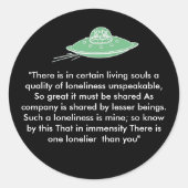 schotel van eenzaamheid ronde sticker (Voorkant)