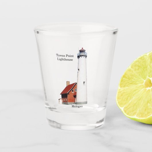 Schotglas van de vuurtoren van Tawas Point Shot Glas (Voorkant)