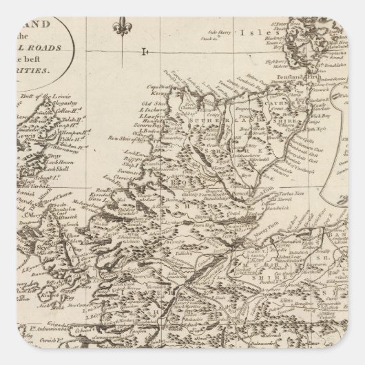 Schotland 10 vierkante sticker (Voorkant)