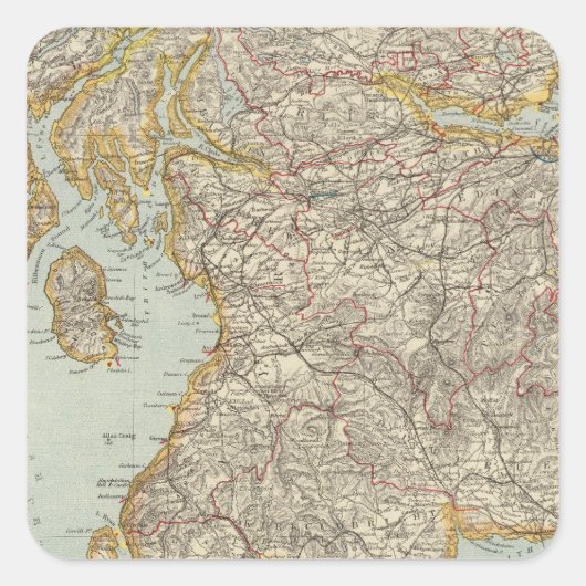 Schotland 12 vierkante sticker (Voorkant)