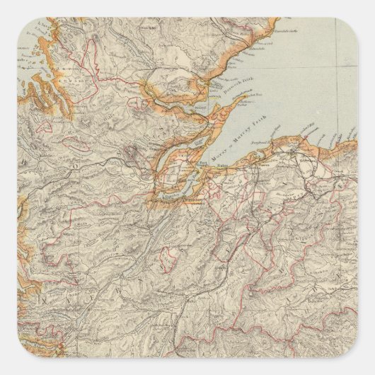 Schotland 13 vierkante sticker (Voorkant)