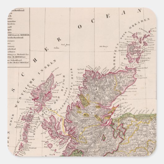 Schotland 14 vierkante sticker (Voorkant)