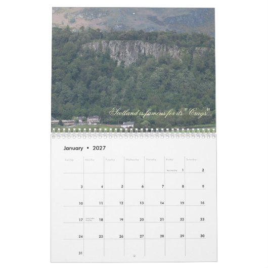 Schotland 16 maanden kalender (Jan 2027)