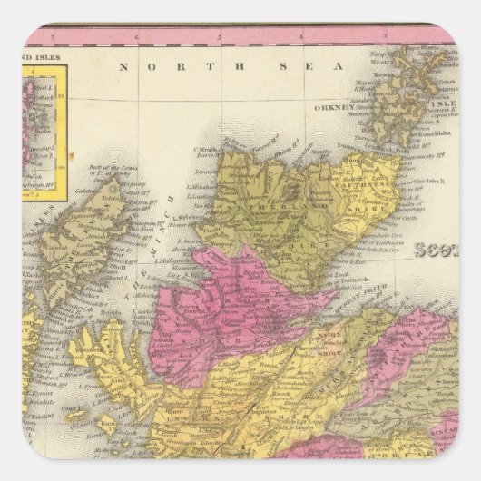 Schotland 16 vierkante sticker (Voorkant)