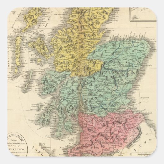 Schotland 18 vierkante sticker (Voorkant)