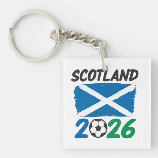 Schotland 2026 Voetbalfan Design / Saltire en Voet Sleutelhanger