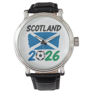 Schotland 2026 Voetbalfanontwerp / Saltire en Voet Horloge