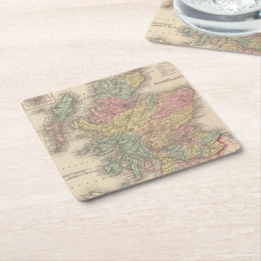 Schotland 6 kartonnen onderzetters (Schuin)