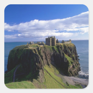 Schotland, Aberdeen. Kasteel Dunnotar. Vierkante Sticker