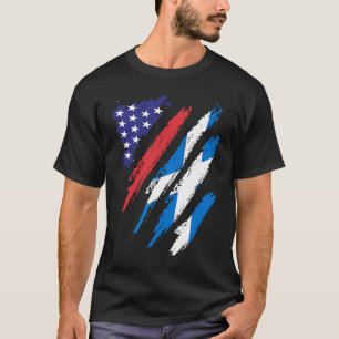 Schotland Amerikaans geteelde vlag USA Patriot-erf T-shirt