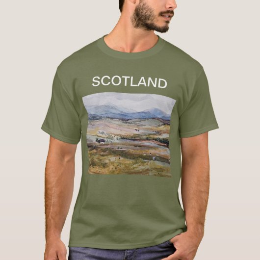 Schotland aquarel landschap t-shirt (Voorkant)