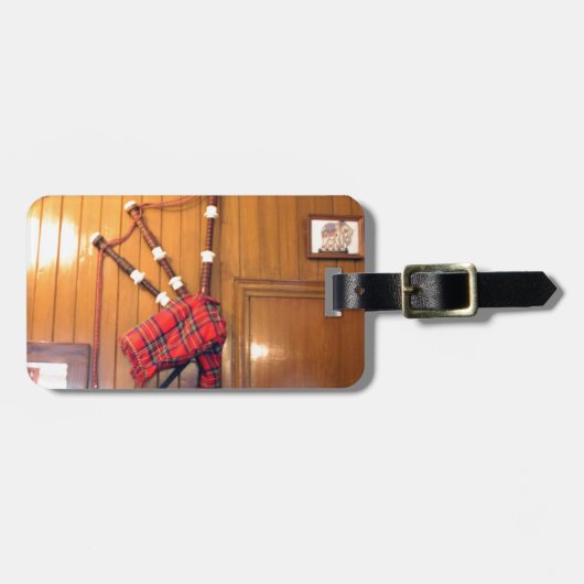 Schotland Bagpipe Tartan Musical Instrument Bagagelabel (Voorkant horizontaal)