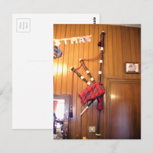 Schotland Bagpipe Tartan Musical Instrument Briefkaart (Voorkant / Achterkant)