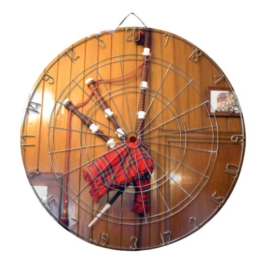 Schotland Bagpipe Tartan Musical Instrument Dartbord (Voorkant)