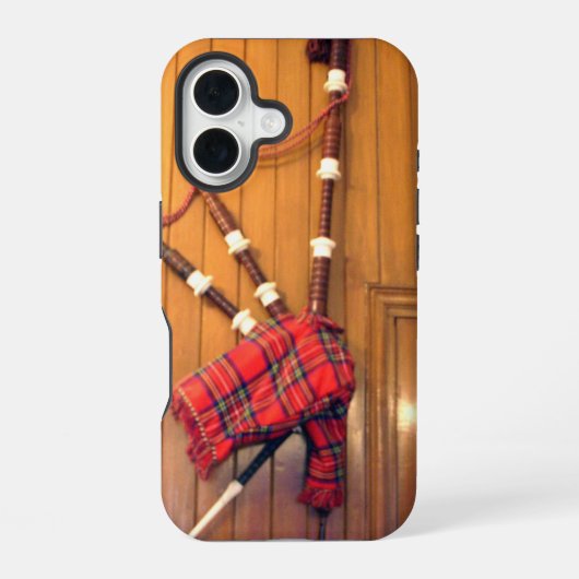 Schotland Bagpipe Tartan Musical Instrument iPhone 16 Hoesje (Achterkant)
