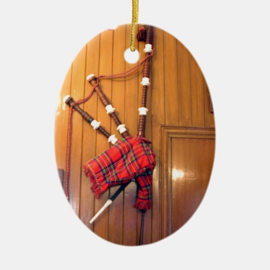 Schotland Bagpipe Tartan Musical Instrument Keramisch Ornament (Voorkant)