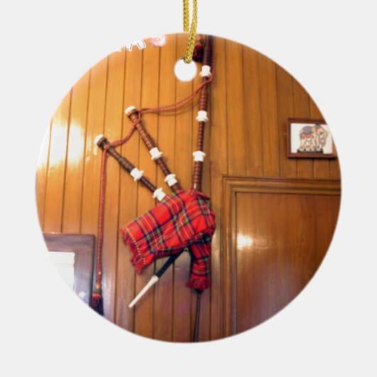 Schotland Bagpipe Tartan Musical Instrument Keramisch Ornament (Voorkant)