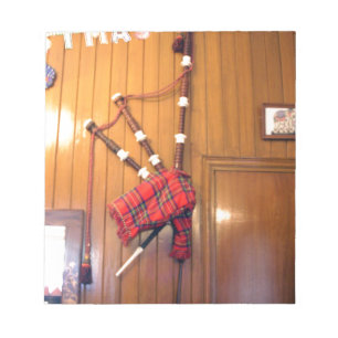 Schotland Bagpipe Tartan Musical Instrument Notitieblok
