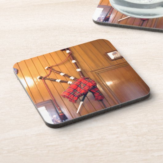 Schotland Bagpipe Tartan Musical Instrument Onderzetter (Linkerzijde)