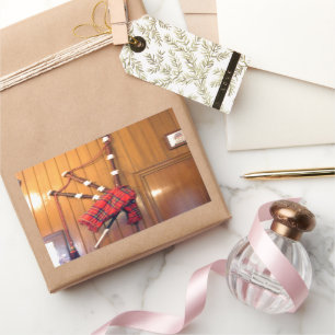 Schotland Bagpipe Tartan Musical Instrument Rechthoekige Sticker