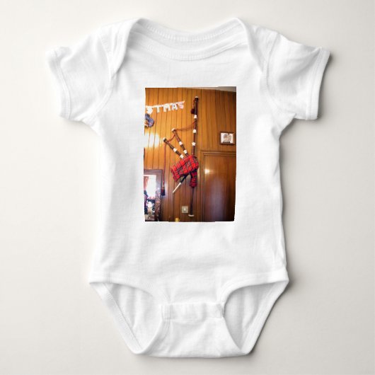 Schotland Bagpipe Tartan Musical Instrument Romper (Voorkant)