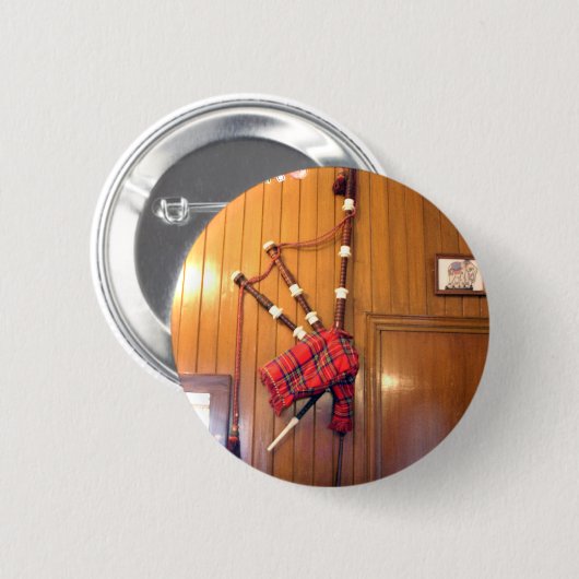 Schotland Bagpipe Tartan Musical Instrument Ronde Button 5,7 Cm (Voorkant /achterkant)