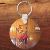 Schotland Bagpipe Tartan Musical Instrument Sleutelhanger (Voorkant)