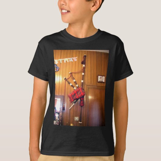Schotland Bagpipe Tartan Musical Instrument T-shirt (Voorkant)