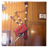 Schotland Bagpipe Tartan Musical Instrument Tegeltje (Voorkant)