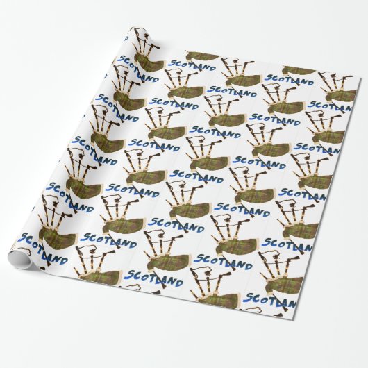 Schotland Bagpipes Wrapping Paper Cadeaupapier (Uitgerold)