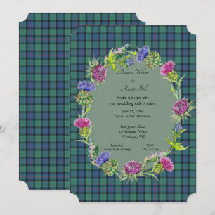 Schotland Bloem Tartan Met Gouden Lijst Kaart