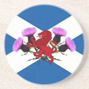 Schotland, bloemthistle, Rampant lion Zandsteen Onderzetter