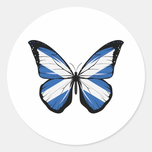 Schotland Butterfly-vlag Ronde Sticker (Voorkant)