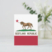 Schotland California Flag Unicorn Briefkaart (Staand voorkant)