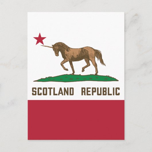 Schotland California Flag Unicorn Briefkaart (Voorkant)