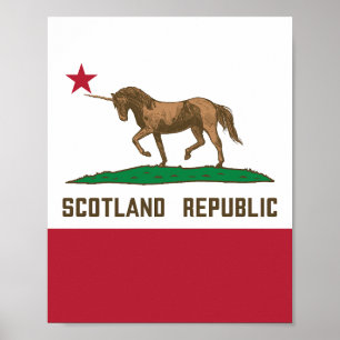 Schotland California Flag Unicorn Poster