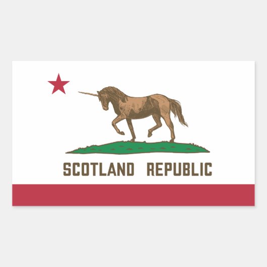 Schotland California Flag Unicorn Rechthoekige Sticker (Voorkant)