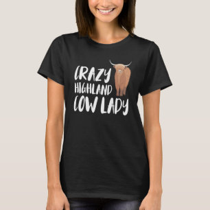 Schotland Crazy Highland Koe Dame T-shirt