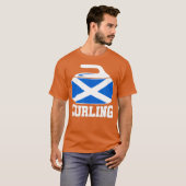 Schotland Curling I Schotse vlag Curling Stone T-shirt (Voorkant volledig)