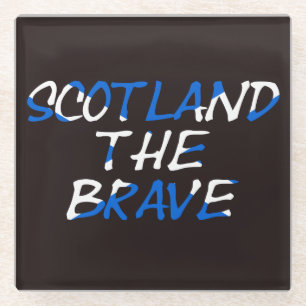 Schotland De Brave Flag overlay kust Glazen Onderzetter