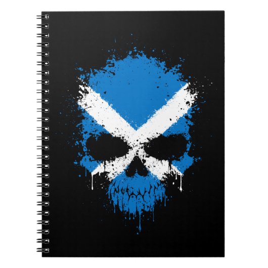 Schotland Dripping Splatter Skull Notitieboek (Voorkant)