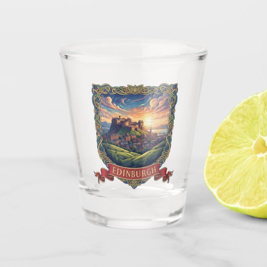 Schotland Edinburgh Arthurs Seat Reizen Shot Glas (Voorkant)