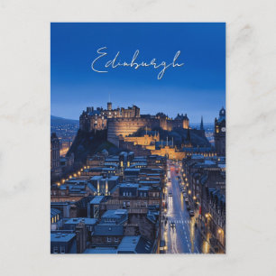 Schotland Edinburgh Castle Night Briefkaart