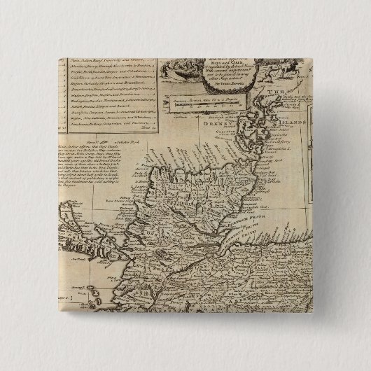 Schotland en Noord-Groot-Brittannië Vierkante Button 5,1 Cm (Voorkant)