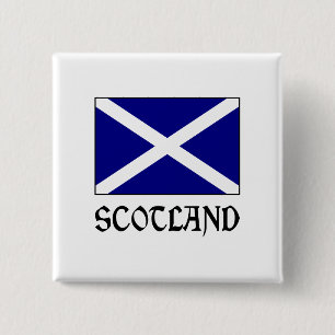 Schotland en Schotse vlag Vierkante Button 5,1 Cm