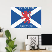 Schotland Forever Lion Rampant Flag Poster (Thuiskantoor)